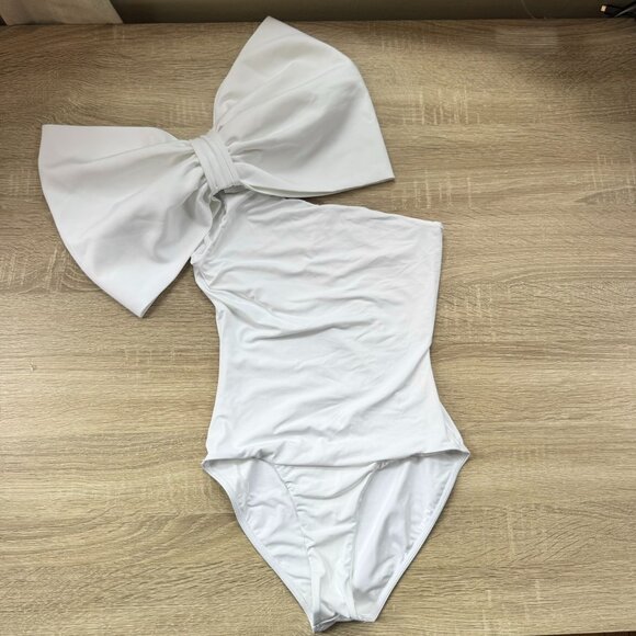New Tabacaru Swim Milly Bow Swimsuit White Medium - Picture 1 of 7